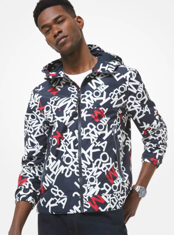 Panske Bundy Michael Kors Graphic Logo Anorak Indigo - Oblecenie Michael Kors Levně | UAKBV-9605